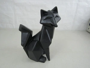 Statuetta volpe nera ceramica alta 9 1/2 - Foto 1 di 12