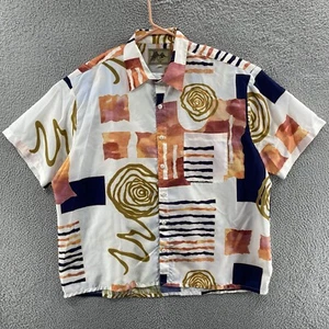 VINTAGE Fulton Street Shirt Men 2XL XXL Abstract Geometric Art Made USA 90s - Picture 1 of 18