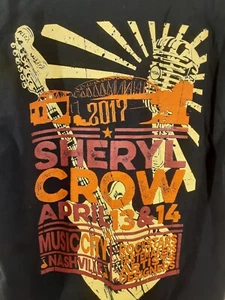 2017 Sheryl Crow Music City Nashville HSN Crew L Black T Shirt - Picture 1 of 7