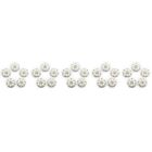 50 Pcs  Faux Pearl Flower Buttons Embellishments For Craft (Silver)
