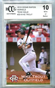MIKE TROUT 2010 Cedar Rapids Perfect Game USA pre rookie BCCG 10 MINT AL MVP - Picture 1 of 1
