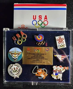 1988 Official Olympic Collector Pin Set Seoul Calgary Winter Games In OGP. ED31 - Picture 1 of 14