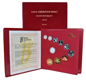 CZECH REP 2003 9-Coin Proof Set including Silver Medal 10 Koruna 2000, Mtg.3,000 - Picture 1 of 6