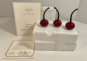 Lenox Art Glass 3 Cherries “Summer Sweetness” NIOB W/ Certificate