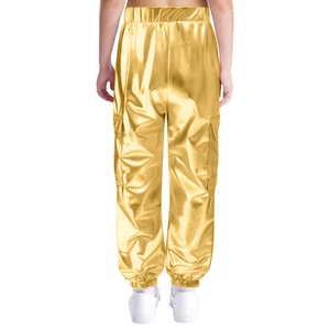 Unisex Kids Dancewear Sparkle Pants Elastic Trousers Shiny Playwear Dancing - Picture 1 of 126