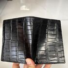 Double Side Genuine Crocodile Alligator Leather Skin Red Bifold wallet men's