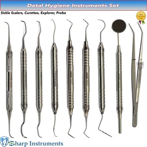 Dental Hygiene Instruments Set-Kit Sickle 13S-14S, UNC 15/23 Probe, Gracey 11/12 - Picture 1 of 10