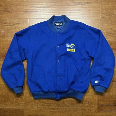 Chaqueta De Colección Los Angeles Rams Para Hombres L Azul Polar Años 90 De Colección NFL Ropa Deportiva Ciudad Foto 1 de 4