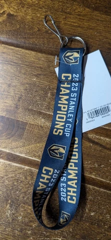 VEGAS GOLDEN KNIGHTS 2023 NHL STANLEY CUP CHAMPIONS LANYARD KEYCHAIN 1" W 8" L Cover
