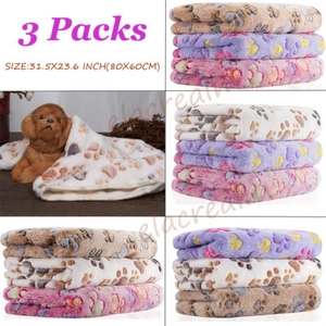 3xPet Dog Cat Puppy Kitten Soft Warm Sleep Mat Blankets Bed Cover with Paw Print - Picture 1 of 98