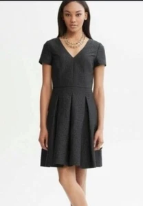 Vestido Banana Republic para mujer forrado negro manga corta cuello en V línea A 14 NUEVO - Imagen 1 de 4
