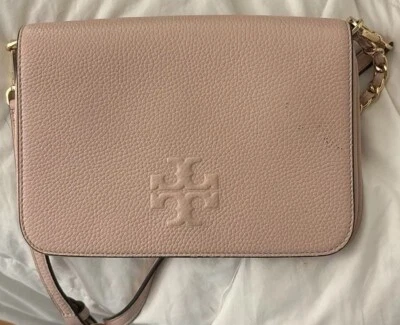 Bolso sin asas Tory Burch Thea de cuero para mujer - rosa claro Foto 1 de 4