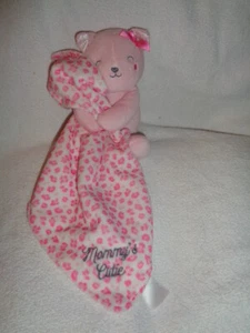 Cat Pink Leopard Plush Baby Security Blanket Mommy's Cutie Carters Child of Mine - Picture 1 of 8