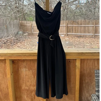 White House Black Market Black Strapless Wide Leg Jumpsuit Size S. NEW - Image 1 of 4