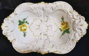 Meissen, Prunkschale, Gelbe Rose, 1.Wahl,30,5x19,7x6,3cm,700 - Bild 1 von 6