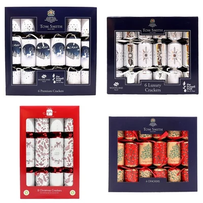 ZMART 6-8x Christmas Premium Bon Bons Set Xmas Holly & Berries Luxury Crackers Gift