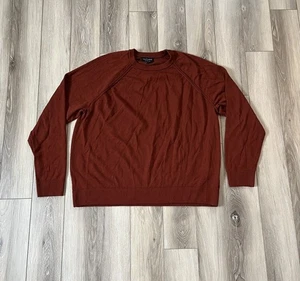 Maglione Banana Republic uomo XXL arancione bruciato pullover elasticizzato 100% lana merino - Foto 1 di 7
