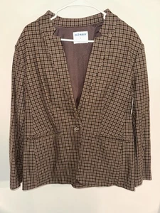 Old navy blazer size XL, NWT. Plaid , stretchy cotton/rayon blend, brown  - Picture 1 of 6