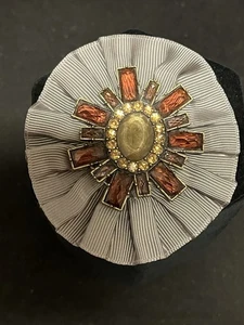 Huge Sun Burst Or Cross Brooch Pin Rhinestone - Picture 1 of 3