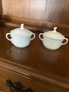 Royal Copenhagen weißer Zucker, Marmelade usw.  Schale mit Deckel Vintage Dänemark. 2er Set - Bild 1 von 6