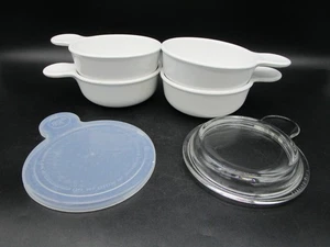 CORNING Ware Grab-It 15 oz Microwave Bowls Dishes P-150 Plastic & Glass Lids LOT - Picture 1 of 7