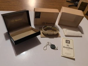 Orologio Vintage Tono Oro Hamilton 9190 25 Anni di Servizio Premio GM Acciaio Inox - Foto 1 di 11