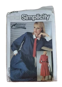Simplicity 6979 Sewing Pattern Dress Long Sleeves Bias Skirt Miss Size 14 UNCUT - Picture 1 of 4