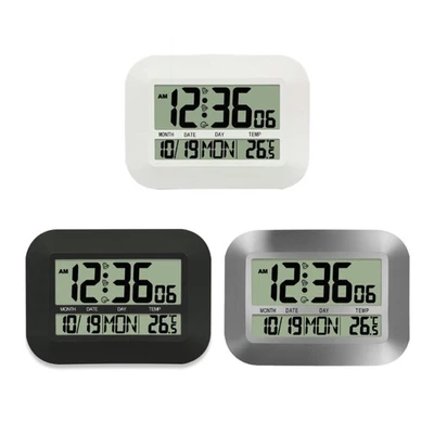 Auto Adjusting Wireless Clock Indoor Temperature 8 Language Weekday Date Dispay - Image 1 of 4