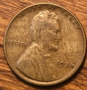 1936 Lincoln Wheat Cent Woody Improper Alloy Mix Error Unique Eye Appeal Coin - Picture 1 of 4