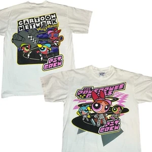 The Powerpuff Mädchen Pit Crew Cartoon Network modern bedruckt weiß Shirt Größe LARGE - Bild 1 von 8