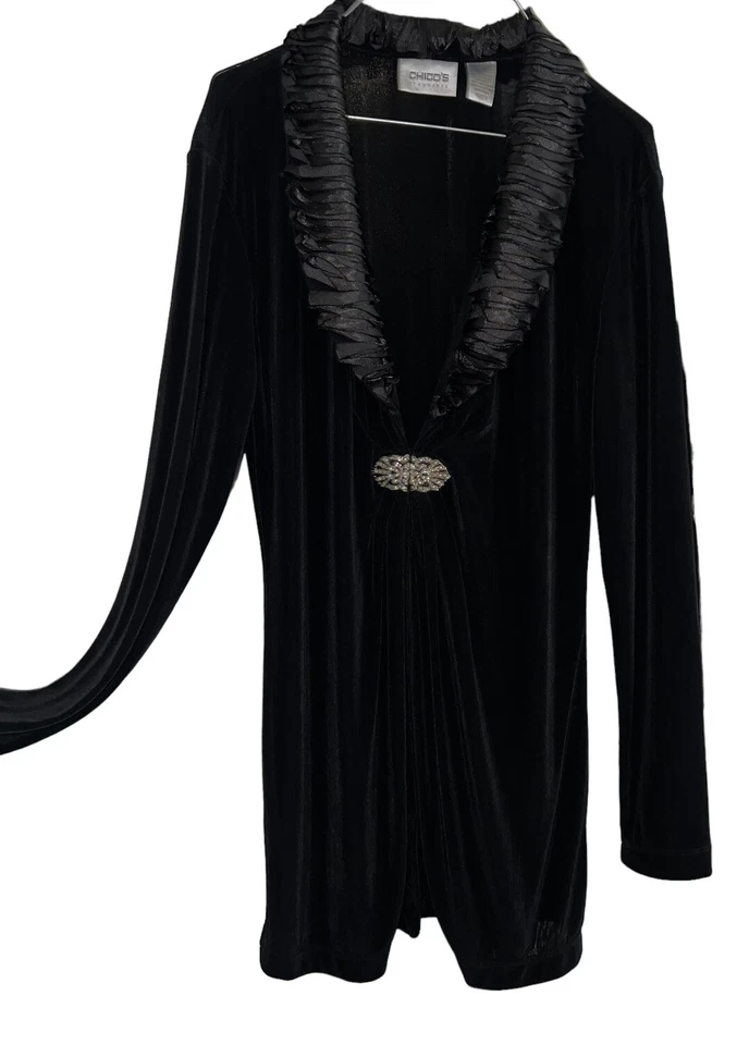 Chaqueta Chicos Talla 0 Pequeña Negra Estrás Cierre Joyas Jersey Elástico Foto 1 de 4