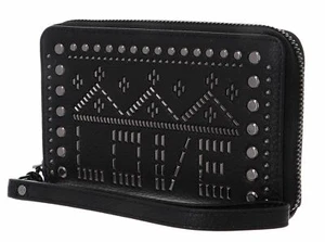 Cartera Desigual Azabache Mini Cremallera Blanco Gris Nuevo - Imagen 1 de 3