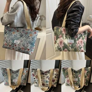 Simple Design Tote Bag Canvas Material Shoulder Bag Canvas Bag Women Girls - Picture 1 of 15