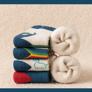 5 Pairs Kid Thick Warm Cotton Wool Socks Children Boys Girls Stripe Winter Socks - Picture 1 of 10