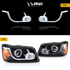 Pair VLAND LED Projector Headlights For Toyota Highlander 2001-2007 Front Lamps - Picture 1 of 8