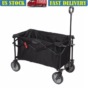 Multi-Purpose Big Bucket Cart Black Wagon W/Telescoping Handle PVC Wheels 260 Lb - Picture 1 of 14