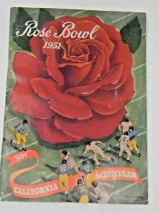Rose Bowl Program 1951 California Vs Michigan- Vintage - Picture 1 of 7
