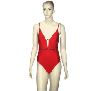 Women's One Piece Juicy Couture Bathing Suit underwire Red Medium - Picture 1 of 5