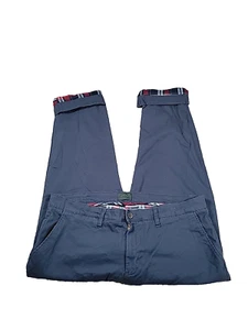 Jachs New York Flannel Lined Chino Pants 40X30 Navy Blue Khaki Straight Leg - Picture 1 of 11