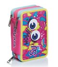 ASTUCCIO PEN PAD 3 zip FACCE GIRL seven SJ GANG triplo scomparto WOW pencil case