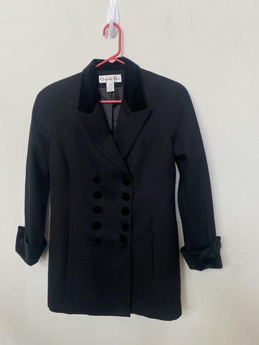 Cappotto giacca donna Christian Dior doppiopetto 100% lana taglia 6 us intime ottimeioni! cond