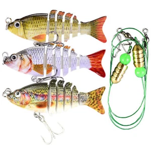 2x Saltwater Fishing Lures Multi Jointed Swimbait Realistic Lure Crankbait Kit - Picture 1 of 13