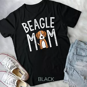 Beagle Mom Shirt Beagle Lover Gifts Funny Dog Mom Pet Tee Unisex T-shirt - Picture 1 of 12