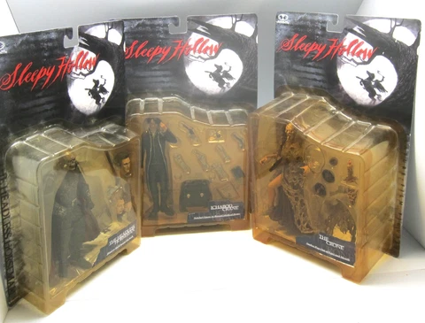 McFarlane Toys SLEEPY HOLLOW Action Figure Lot of 3 Horseman Ichabod Crane Crone Cover