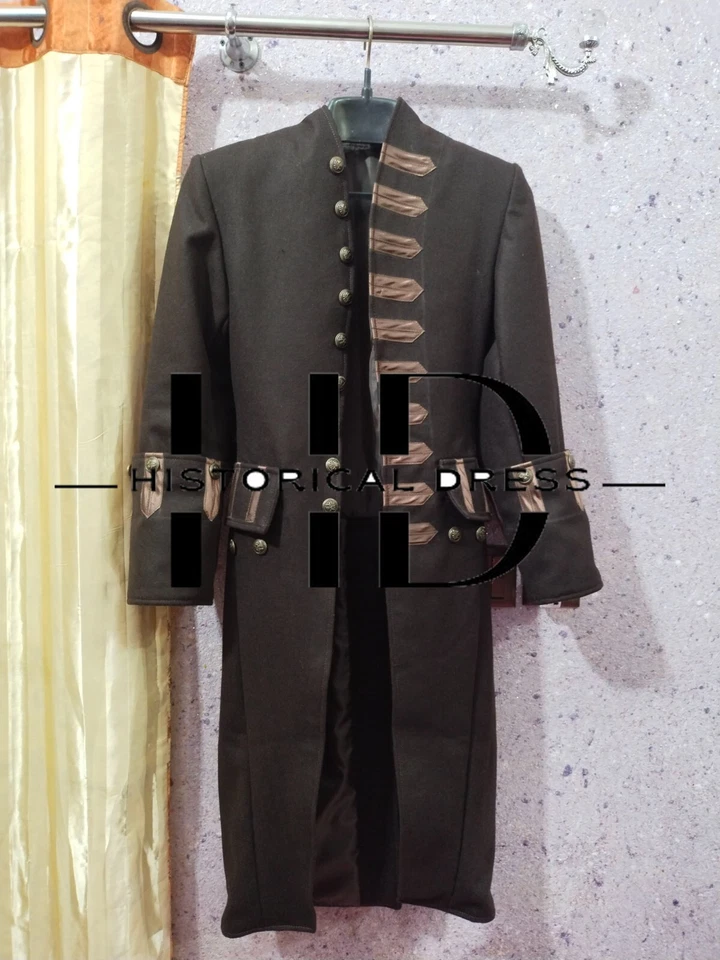 Nuevo abrigo de lana marrón colonial victoriano del siglo XVIII para hombre envío rápido Foto 1 de 4