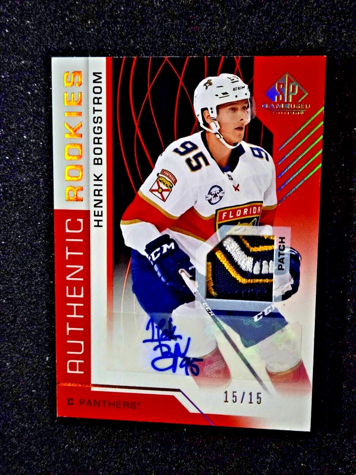 Henrik Borgstrom 2018-19 SP Game Used Authentic Rookie Spectrum Auto Patch /15 - Image 1 of 4
