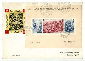 SMOM Foglietto Natale 1968 su FDC - Picture 1 of 1