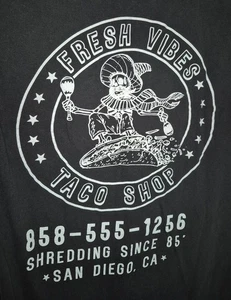 Maglietta Fresh Vibes TACO Shop Skateboard Shredding San Diego Ca S Small - Foto 1 di 4