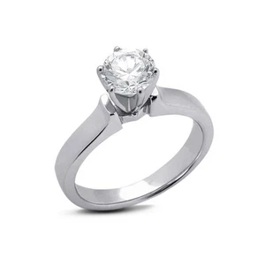 0.68ct H/I1 Round Natural Diamond Platinum Classic Solitaire Engagement Ring - Picture 1 of 7
