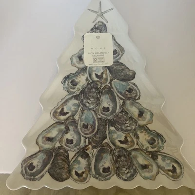 2 bandejas pequeñas Sigrid Olsen Home melamina ostra árbol de Navidad playa costera Foto 1 de 4